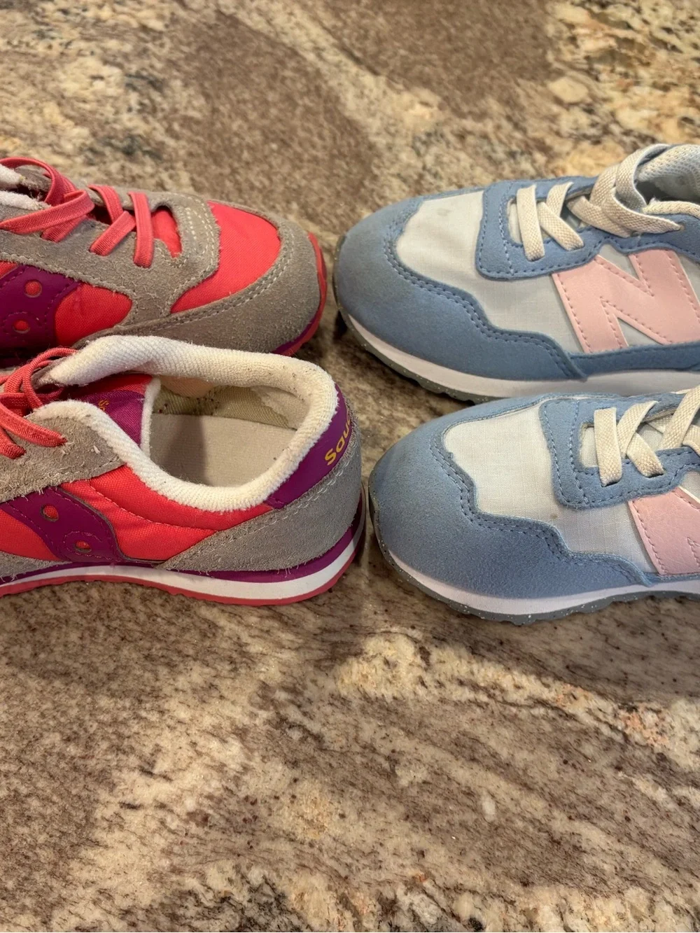 New Balance Kids Sneakers Pink Light Blue-Saucony Kids Sneakers Hot Pink Purple